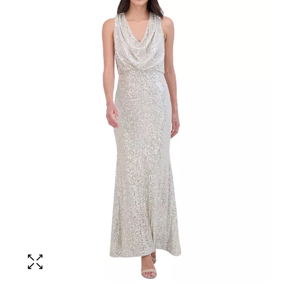 Women's Sequined Cowlneck Gown